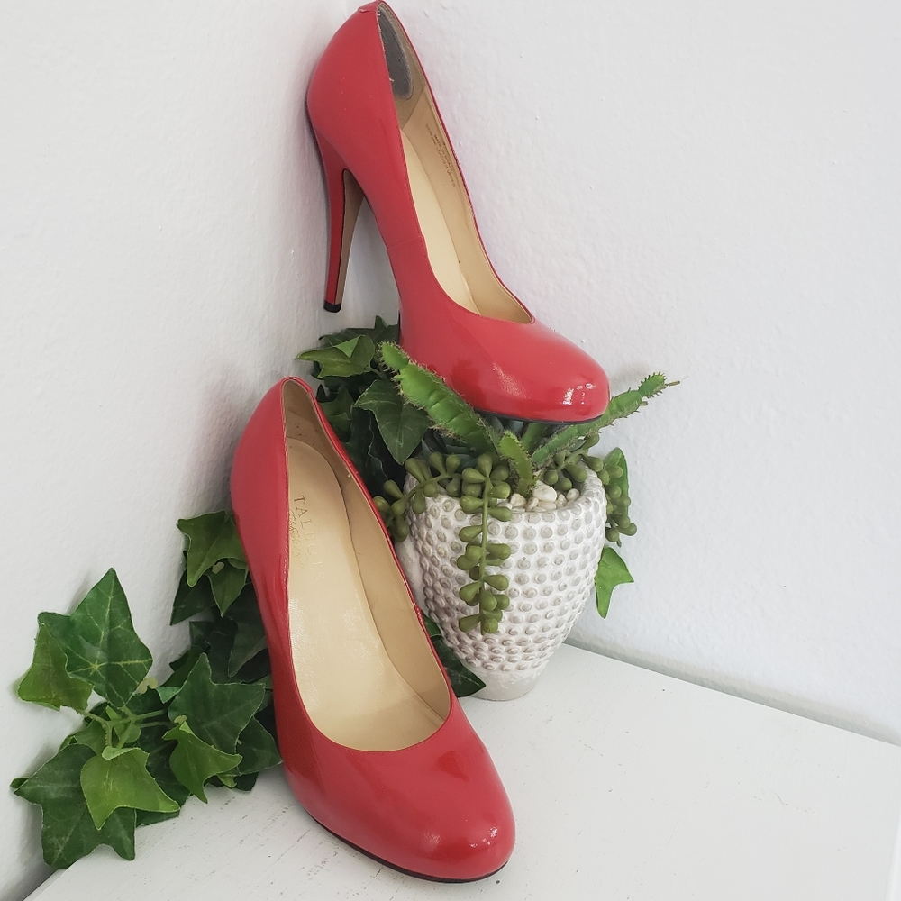 Talbots Red Patent Leather Stiletto Preppy Sophisticated Sexy Holiday 9AA